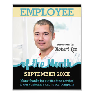 Custom colours employee of the month photo award print