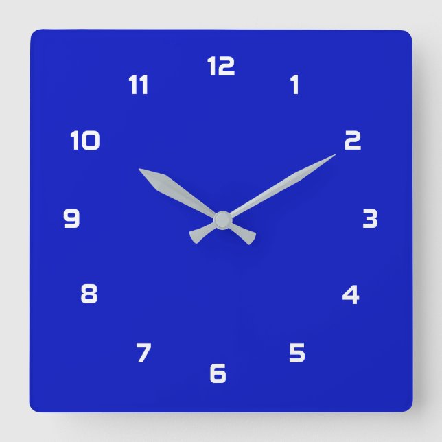 Custom Colours Font Number Text Name Personalised Square Wall Clock (Front)