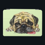 Custom Colours Funny iPad Air Cover with Pug Dog<br><div class="desc">Custom Colours Fun iPad Air Cover - Tired Mops Dog - Painting - Choose / Add Your Unique Text / Name / Colour / Font / Size / Elements - Make Your Special Gift - Resize and move or remove and add elements / text with customisation tool ! Painting and...</div>