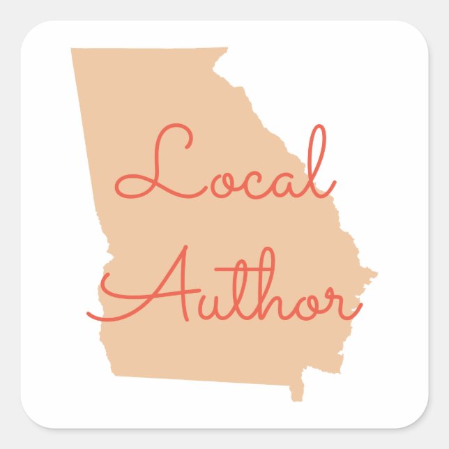 Custom Colours Georgia Local Author Square Sticker (Front)