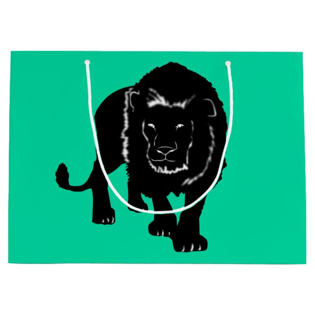 Custom Colours Gift Bag with Lion - Green (Front)