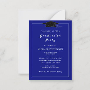 Custom Colours Graduation Party Invitation - Blue
