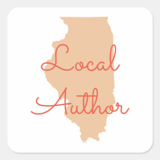 Custom Colours Illinois Local Author Square Sticker