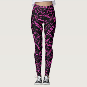 Custom Colours Leggings Multi Language Love Text
