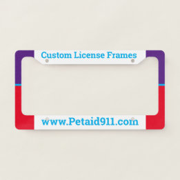 Custom Colours  License Plate Frame