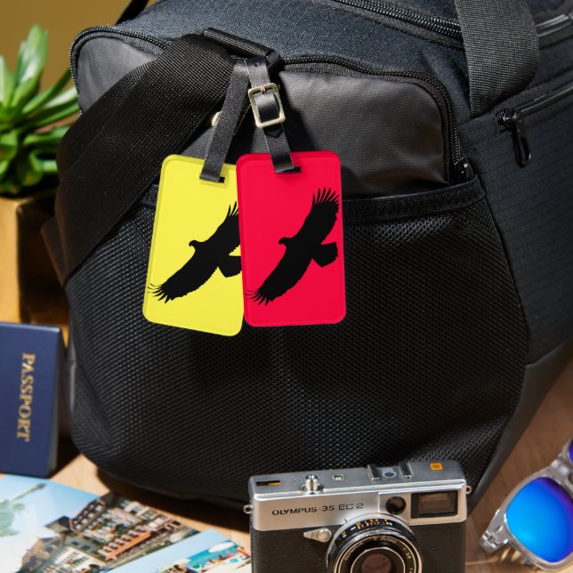 Custom Colours Luggage Tag with Eagles Flying (Front & Back)