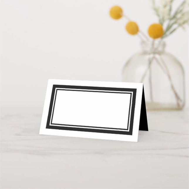 Custom Colours Modern Classic Double Borders Place Card (Front)