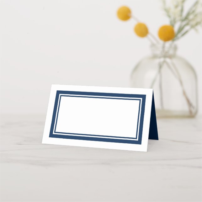 Custom Colours Modern Classic Double Borders Place Card (Front)