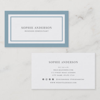 Custom Colours Modern Classic White Centre V1 Business Card