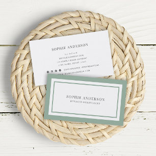 Custom Colours Modern Classic White Centre V1 Business Card