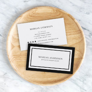 Custom Colours Modern Classic White Centre V1 Business Card