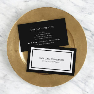 Custom Colours Modern Classic White Centre V2 Business Card
