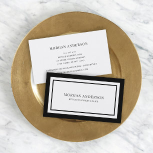 Custom Colours Modern Classic White Centre V3 Business Card