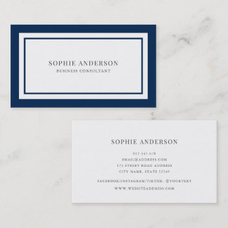 Custom Colours Modern Classic White Centre V3 Business Card