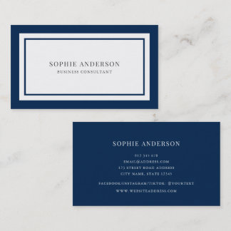 Custom Colours Modern Classic White Centre V4 Business Card