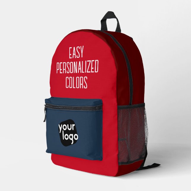    Custom Colours Modern Professional Add Your Log Printed Backpack (Back Corner Right)