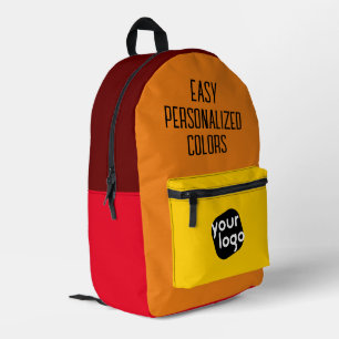 Custom Colours Modern Professional Add Your Log Printed Backpack