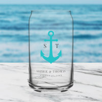 Custom Colours Monogram Anchor Wedding 