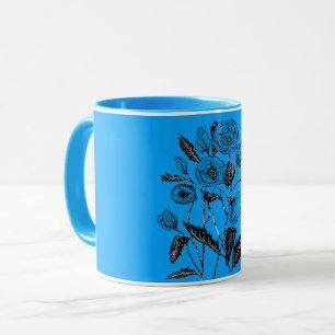 Custom Colours Mug with Poppy Flowers Art Painting
