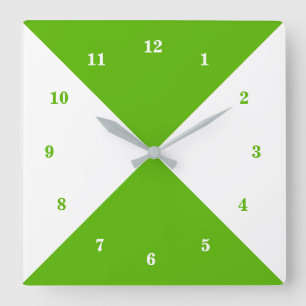 Custom Colours Nature Wall Clock - White and Green