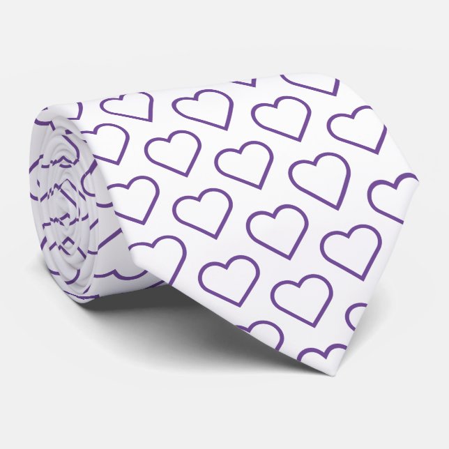 Custom Colours Neck Tie with Hearts (Rolled)
