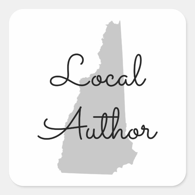 Custom Colours New Hampshire Local Author Square Sticker (Front)