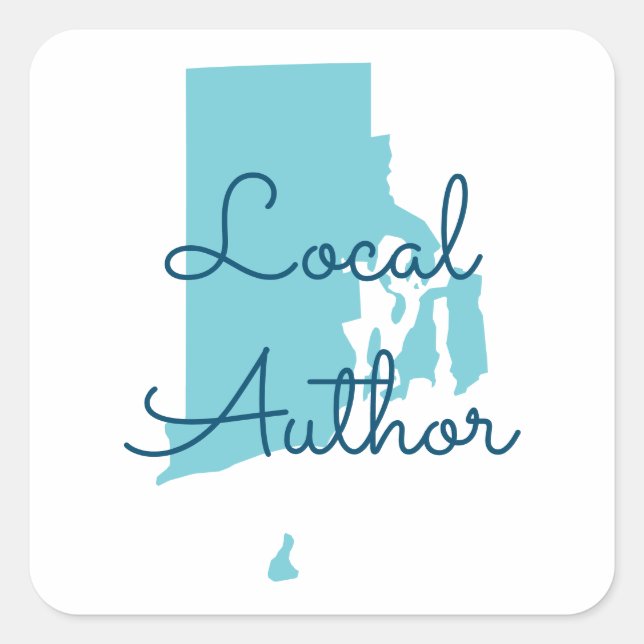 Custom Colours Rhode Island Local Author Square Sticker (Front)