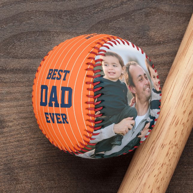 Custom Colours Stripes Best Dad Father's Day Photo Baseball (Creator Uploaded)
