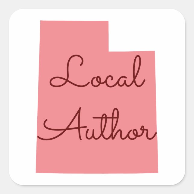 Custom Colours Utah Local Author Square Sticker (Front)