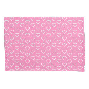 Custom Colours - White Hearts on a Pink Colour You Pillowcase
