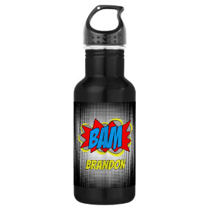 Custom Comic Book Pop Art BAM! Illustration 532 Ml Water Bottle