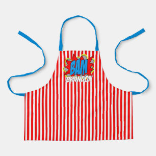 Custom Comic Book Pop Art Stripes Pattern Apron