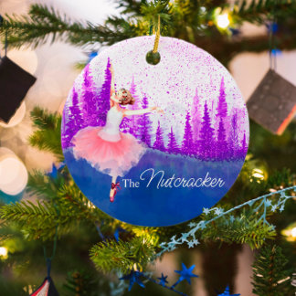 Custom commemorative Nutcracker Ballet keepsake Ceramic Tree Decoration