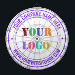 Custom Comoany Logo and Text Dart Board Template<br><div class="desc">Custom Colours and Fonts - Design Your Own Dartboards with Simple Personalised Your Company Logo and Name Website or Custom Text Professional Design Promotional Business Dart Board / Gift - Add Your Logo - Image or Photo - QR Code / Name - Company / Website or Phone , E-mail /...</div>
