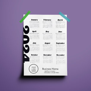 Custom Company 2024 Calendar Black And White Programme
