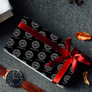 Custom Company Branded Black Business Logo  Wrapping Paper