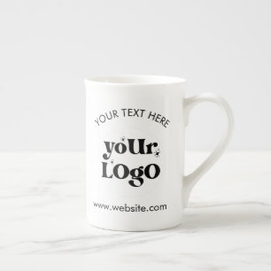 Custom Company Branded Business Logo Bone China Mug