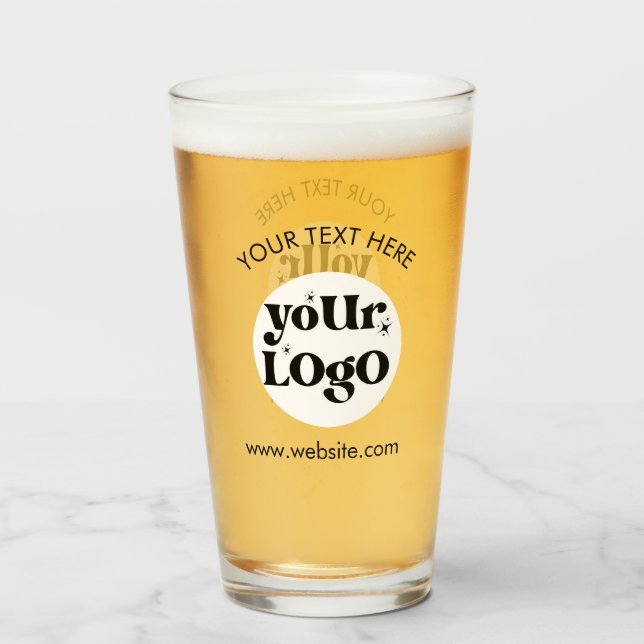 Custom Company Branded Business Logo Glass (Back Filled)