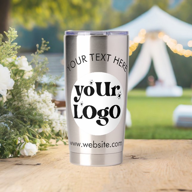 Custom Company Branded Business Logo Insulated Tumbler (Wedding (Rotated))