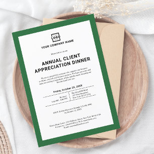 Custom Company Business Corporate Event Green Invitation