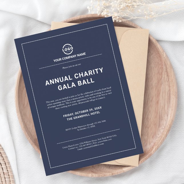 Custom Company Business Corporate Event Party Blue Invitation (Creator Uploaded)