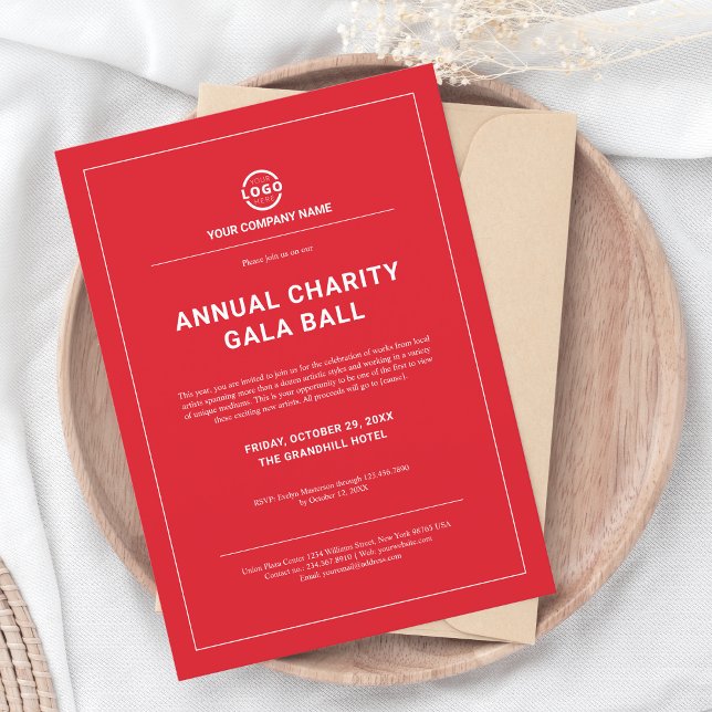 Custom Company Business Corporate Event Party Red Invitation (Creator Uploaded)