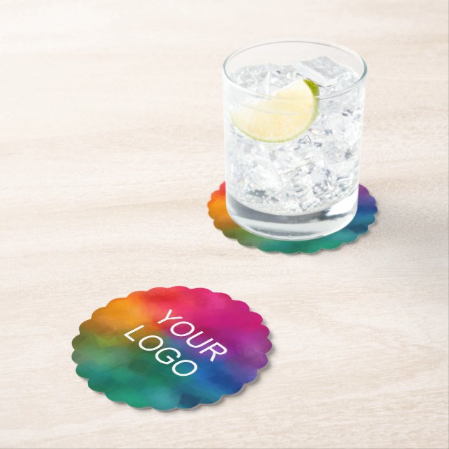 Custom Company Business Corporate Logo Template Paper Coaster (Insitu)