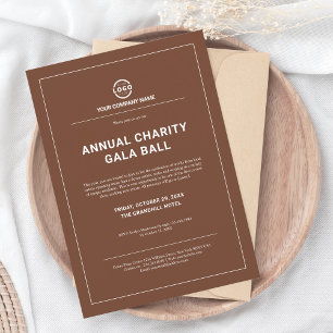 Custom Company Business Corporate Party Brown Invitation