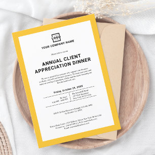 Custom Company Business Corporate Party Yellow Invitation
