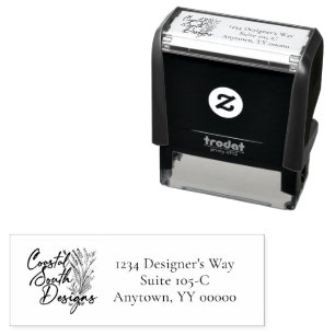 Custom Company Business Logo Address Self-inking Stamp