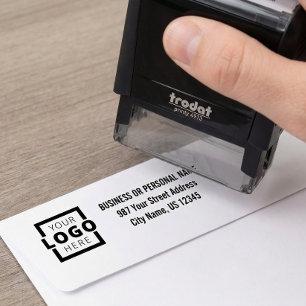 Custom Company Business Logo Address Self-inking Stamp