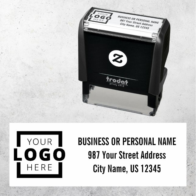 Custom Company Business Logo Address Self-inking Stamp (Creator Uploaded)