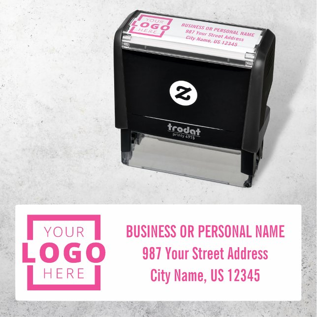 Custom Company Business Logo Address Self-inking Stamp (Creator Uploaded)
