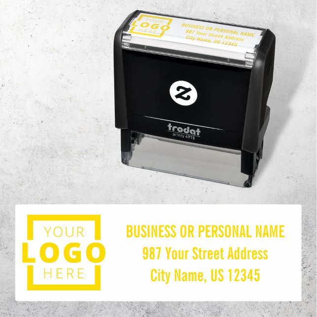 Custom Company Business Logo Address Self-inking Stamp (Creator Uploaded)